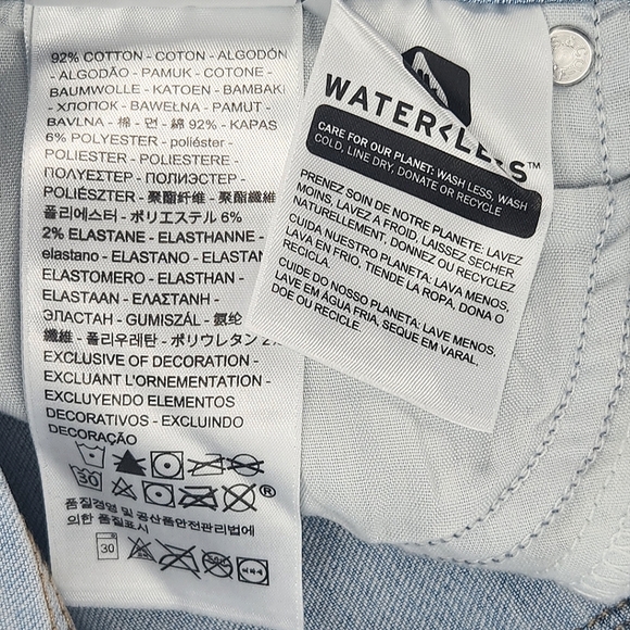 Levi's Jeans 721 High Rise Skinny Womens Size 28 x 30 Light Blue Wash Studded - Picture 9 of 9